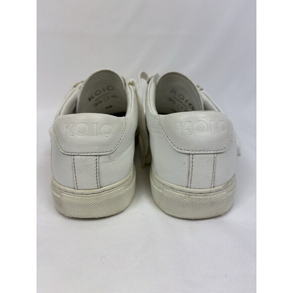 Koio Capri Triple White Leather Sneakers 39 Made in Italy Lace Up Minimalist - Picture 10 of 16